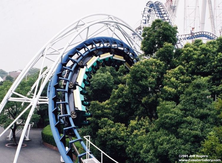 Looping roller coaster in Japan