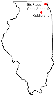 Map of Amusement Parks in Illinois