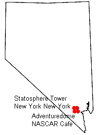 Map of Nevada Roller Coasters
