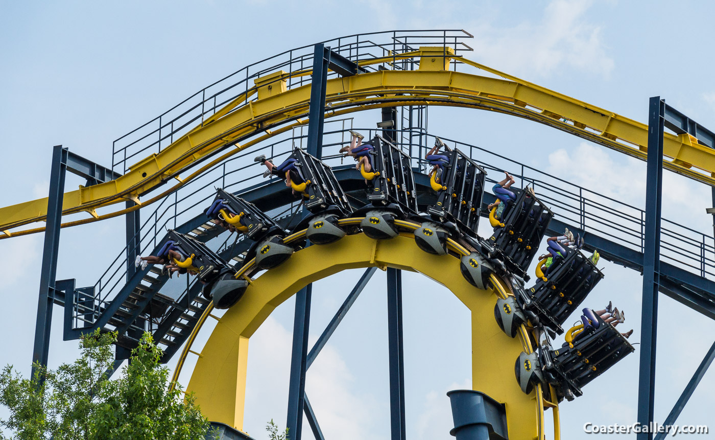 Lift hill on the Batman inverted roller coaster