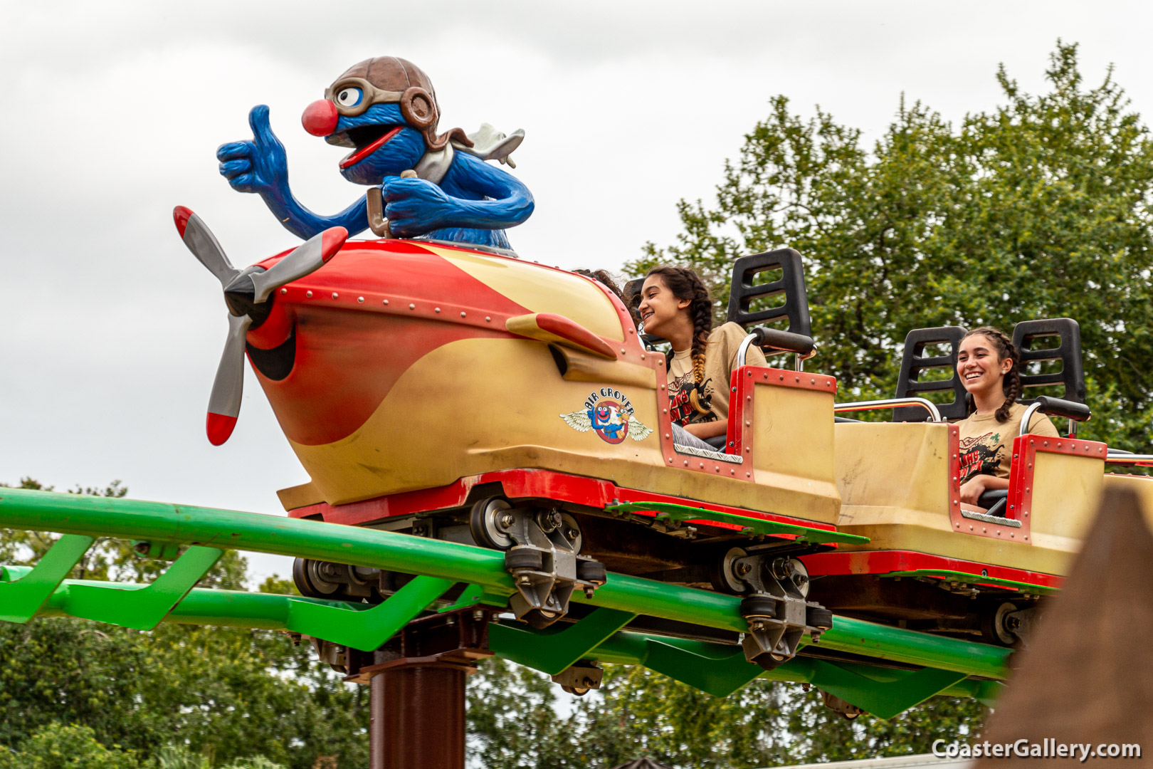 Sesame Street and the Muppets - Grover on a roller coaster at Busch Gardens in Tampa, Florida