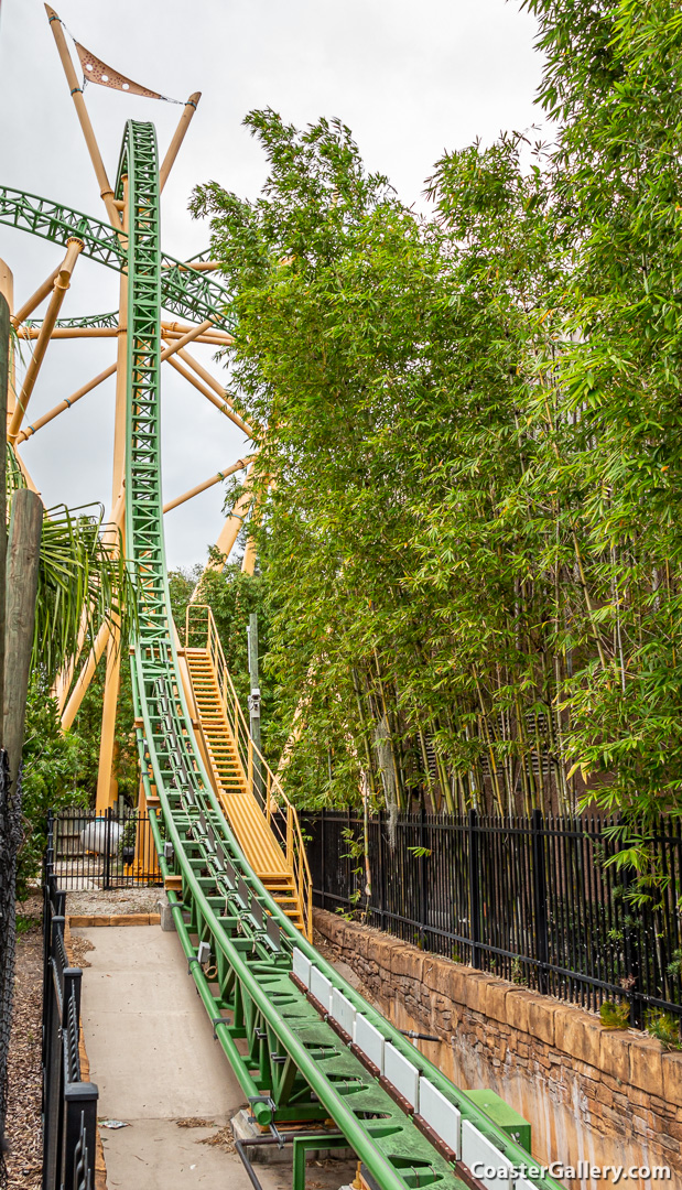 Magnetic braking system on the Cheetah Hunt roller coaster at Busch Gardens Tampa in Tampa Bay, Florida
