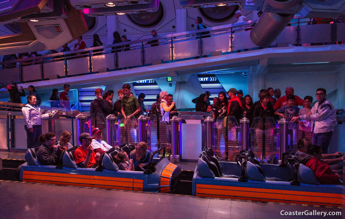 Pictures of the trains on the Space Mountain coaster at Disneyland