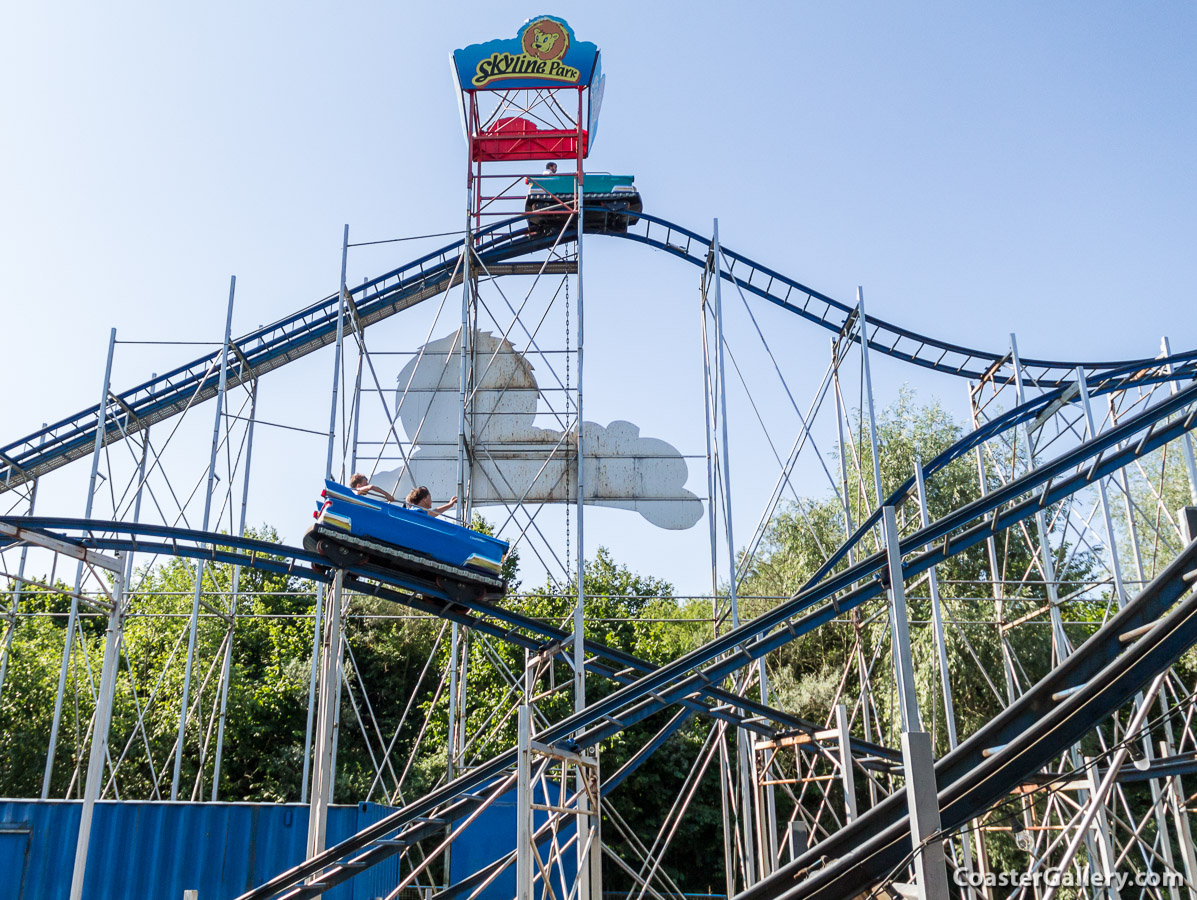 Nostalgische Achterbahn roller coaster at Skyline Park in Bad Wrishofen, Bavaria, Germany