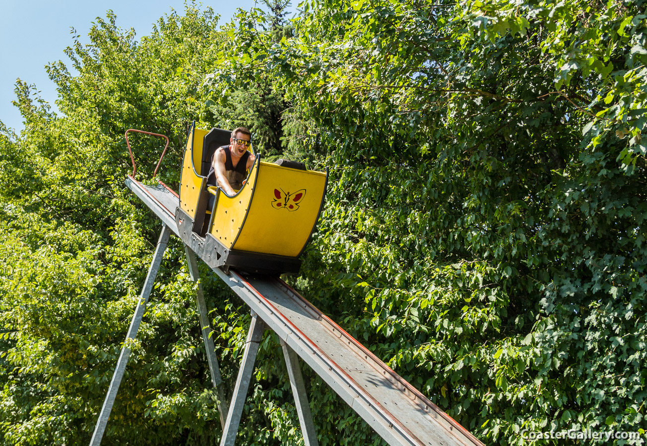 Butterfly roller coaster at Skyline Park in Bad Wrishofen, Bavaria, Germany