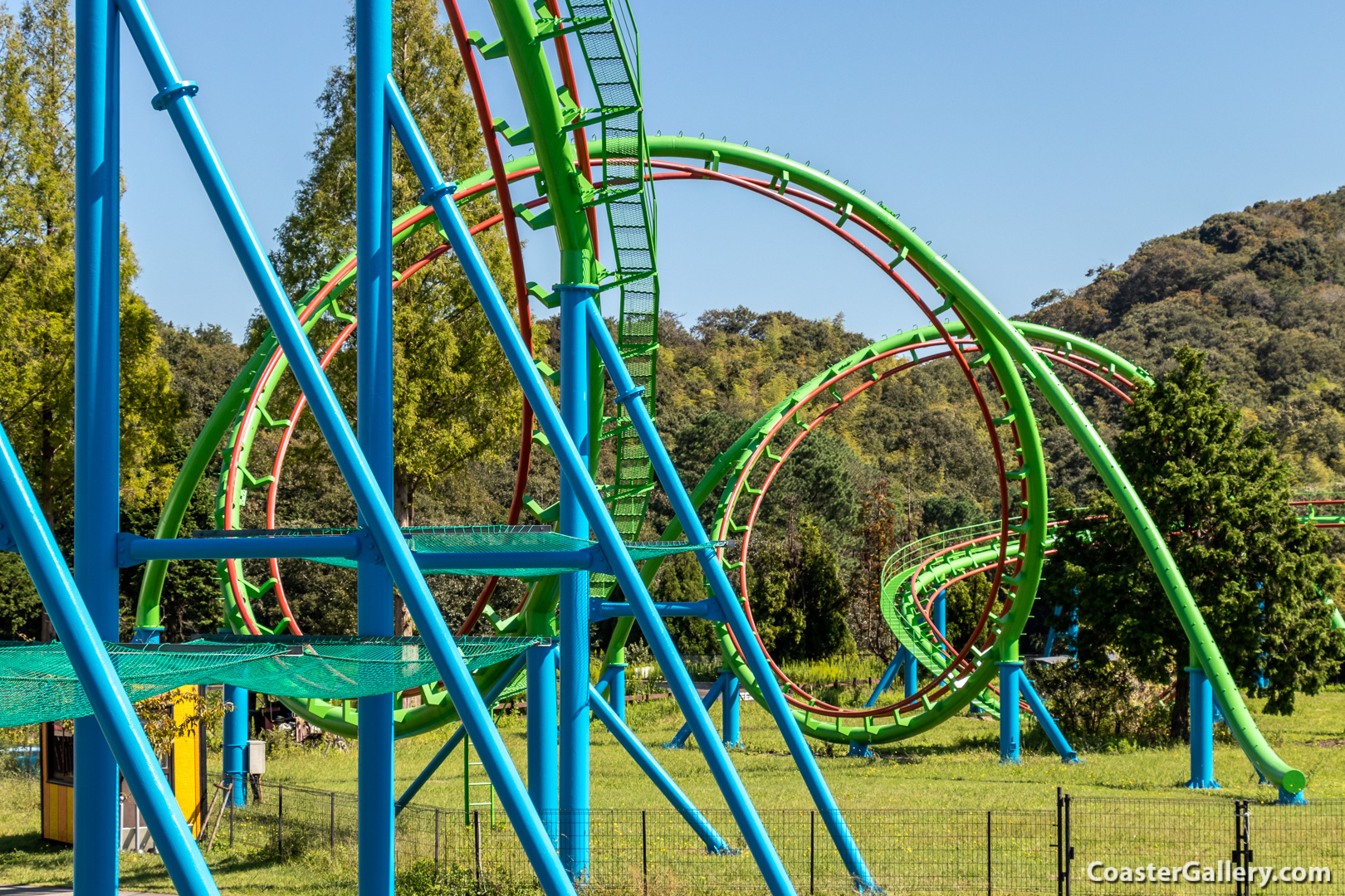 Double Corkscrew on the Hurricane roller coaster at Himeji Central Park