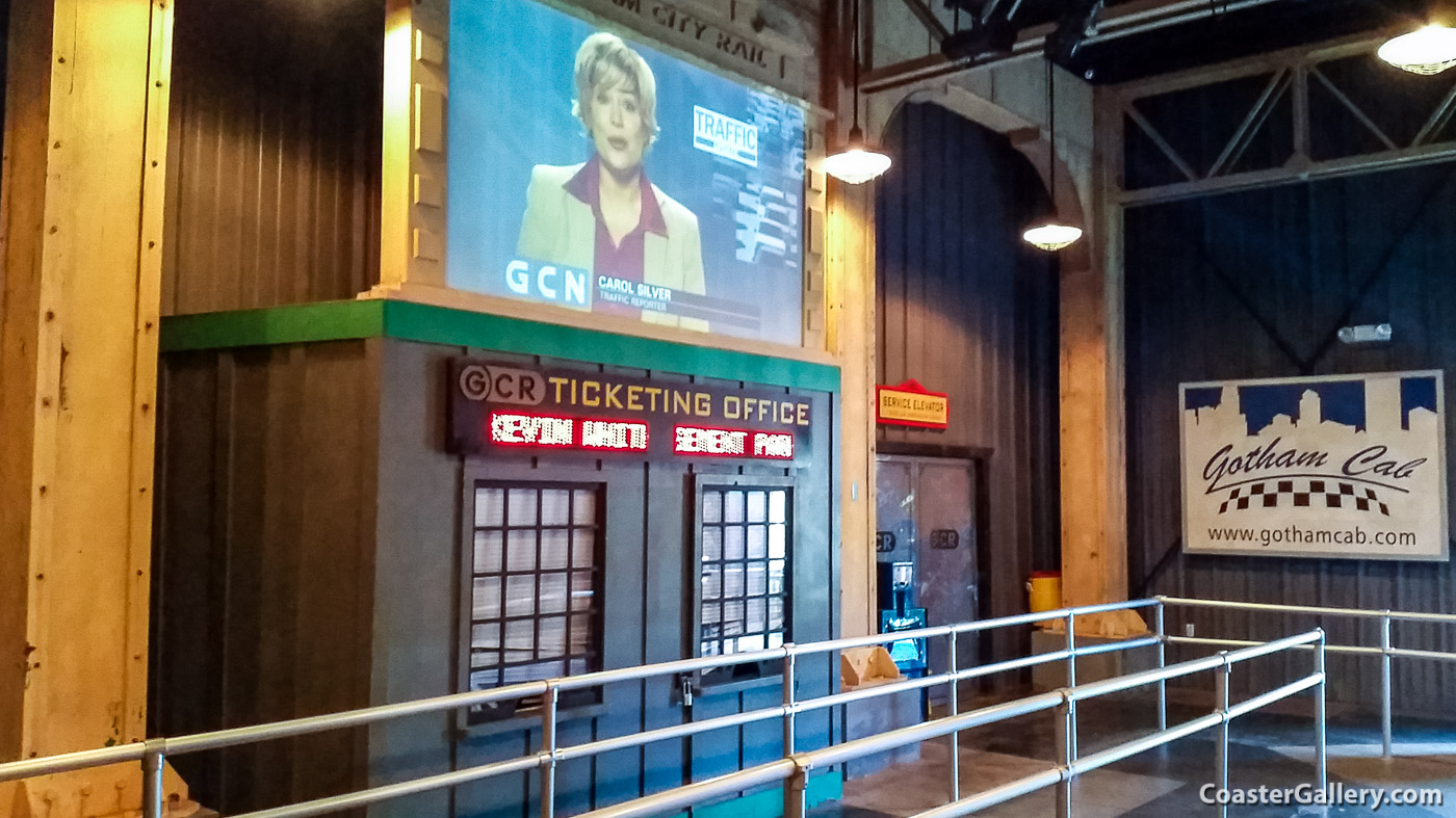 The Dark Knight Coaster at Six Flags Great Adventure - Harvey Dent played by Aaron Echkart