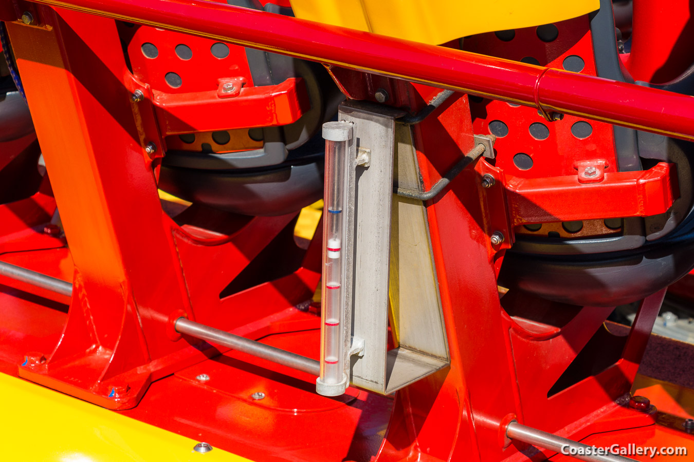 Accelerometer mounted on the Griffon roller coaster - Launch into Physics lessons at the Busch Gardens Williamsburg theme park