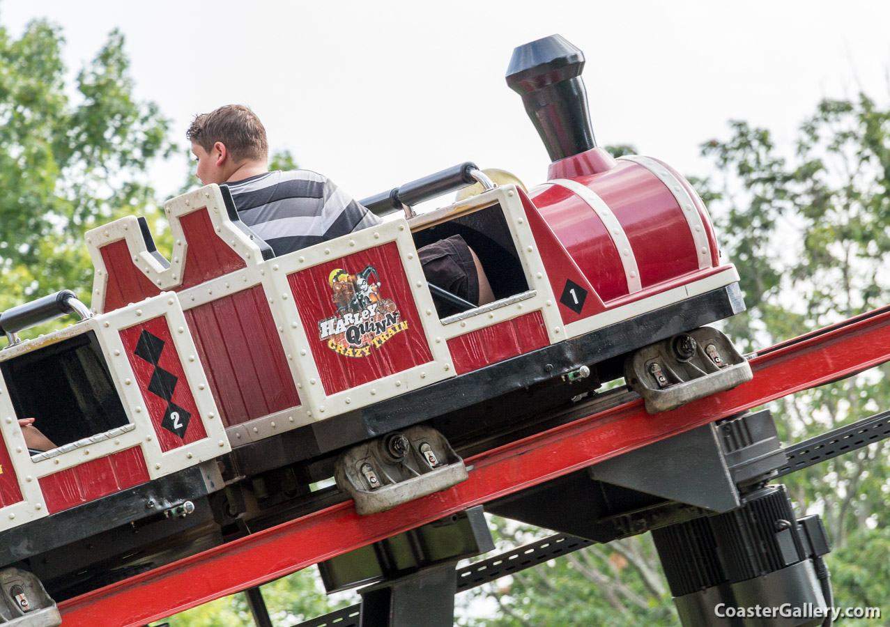 Comic book characters on a roller coaster