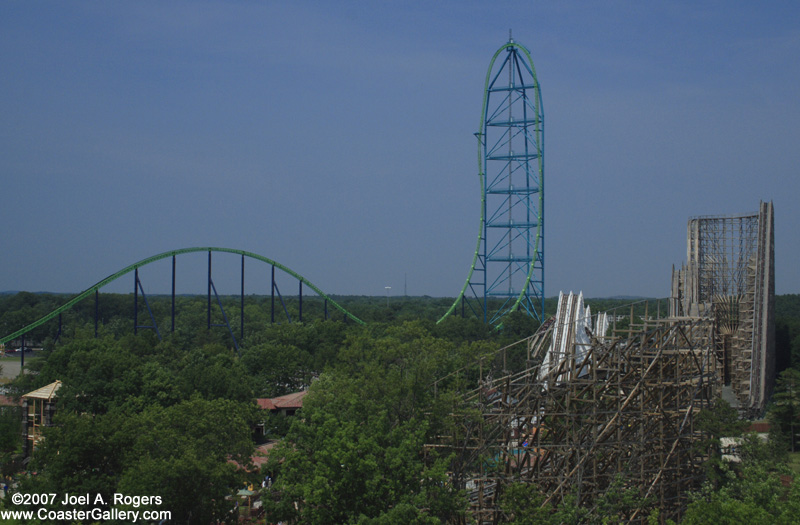 Kingda Ka in the Golden Kingdom area of Six Flags