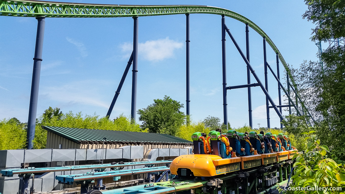 Close-up of the train on the Kingda Ka roller coaster