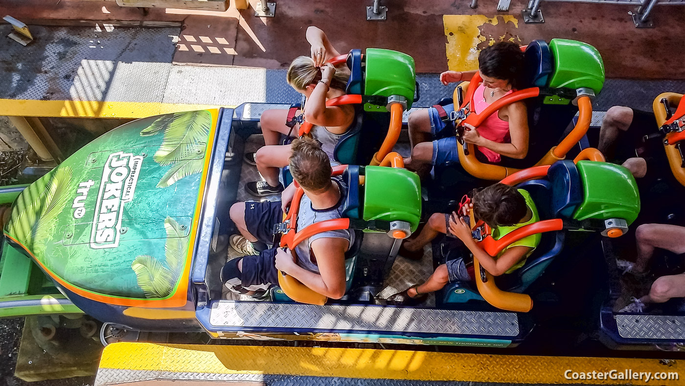 Close-up of the train on the Kingda Ka roller coaster