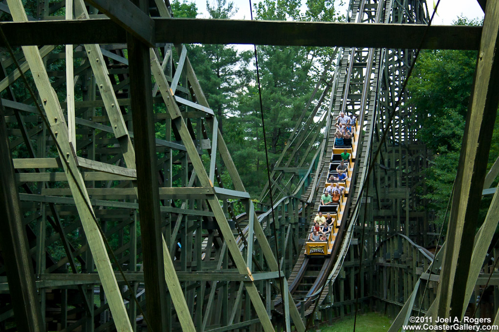 Roller coaster relocated from Playland Park to Knoebels Park.  The Rocket was reborn as Phoenix.
