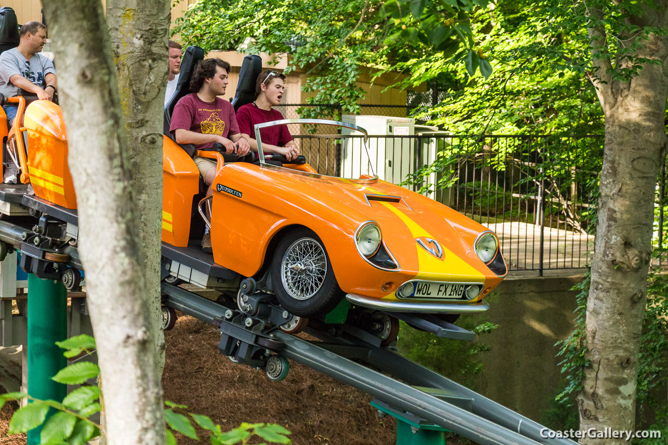 Automotive design of the cars on the Verbolten coaster at Busch Gardens - Stock photography by CoasterGallery.com