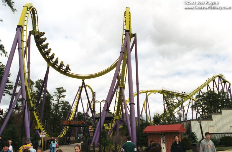 Pictures of the sign on the Medusa roller coaster at Six Flags Great Adventure