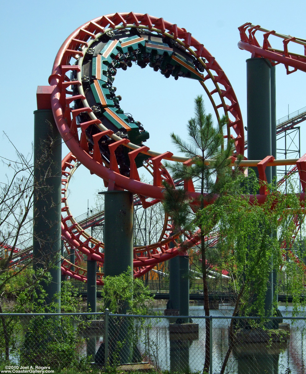 Arrow Dynamics' roller coaster over the water