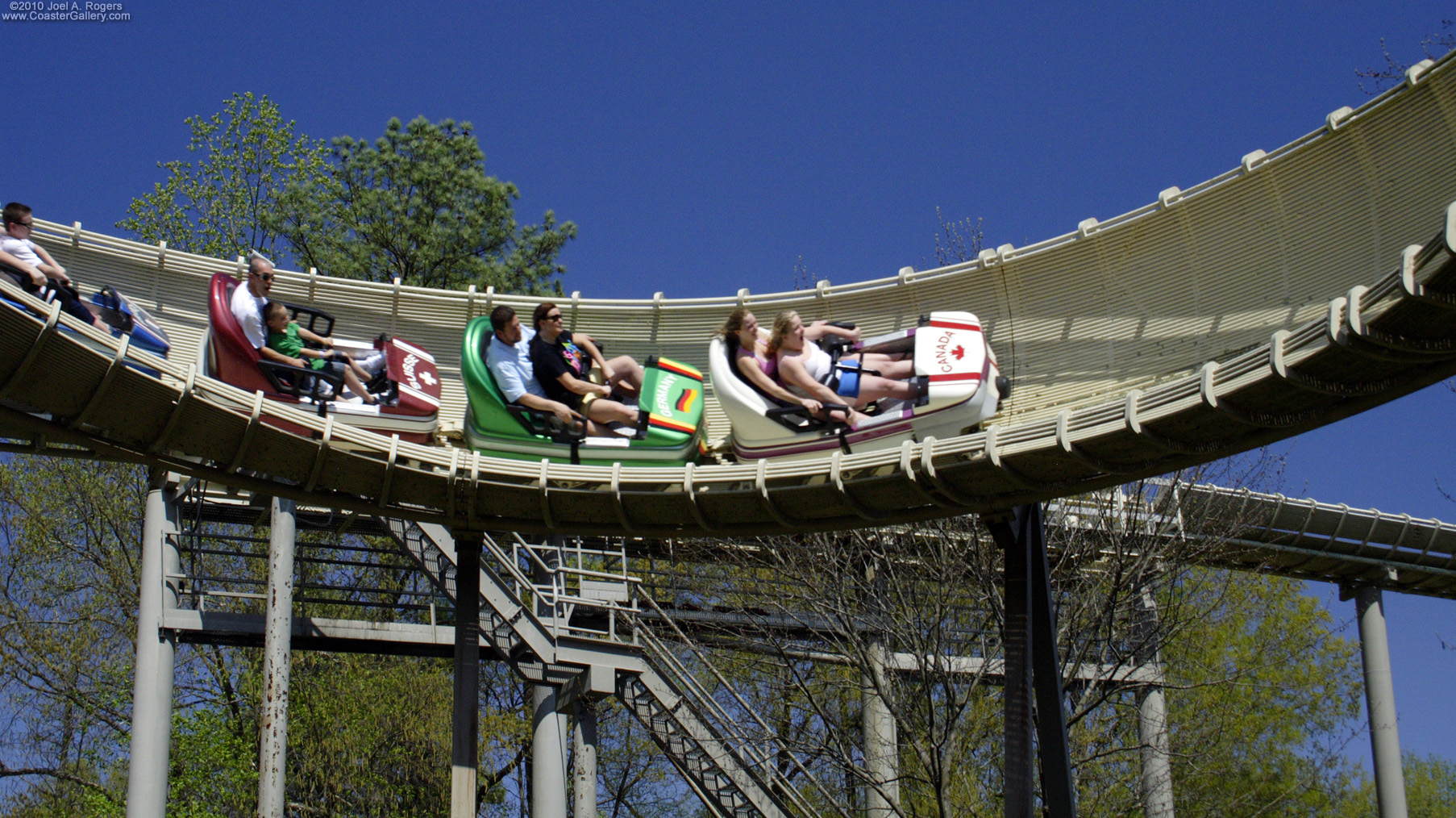 Close-up shot of Bobsled cars