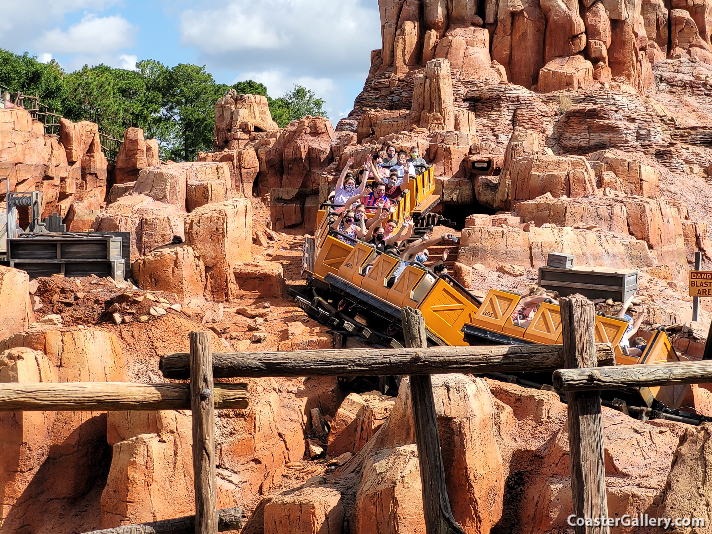 Riding a roller coaster during the Covid-19 corona-virus pandemic