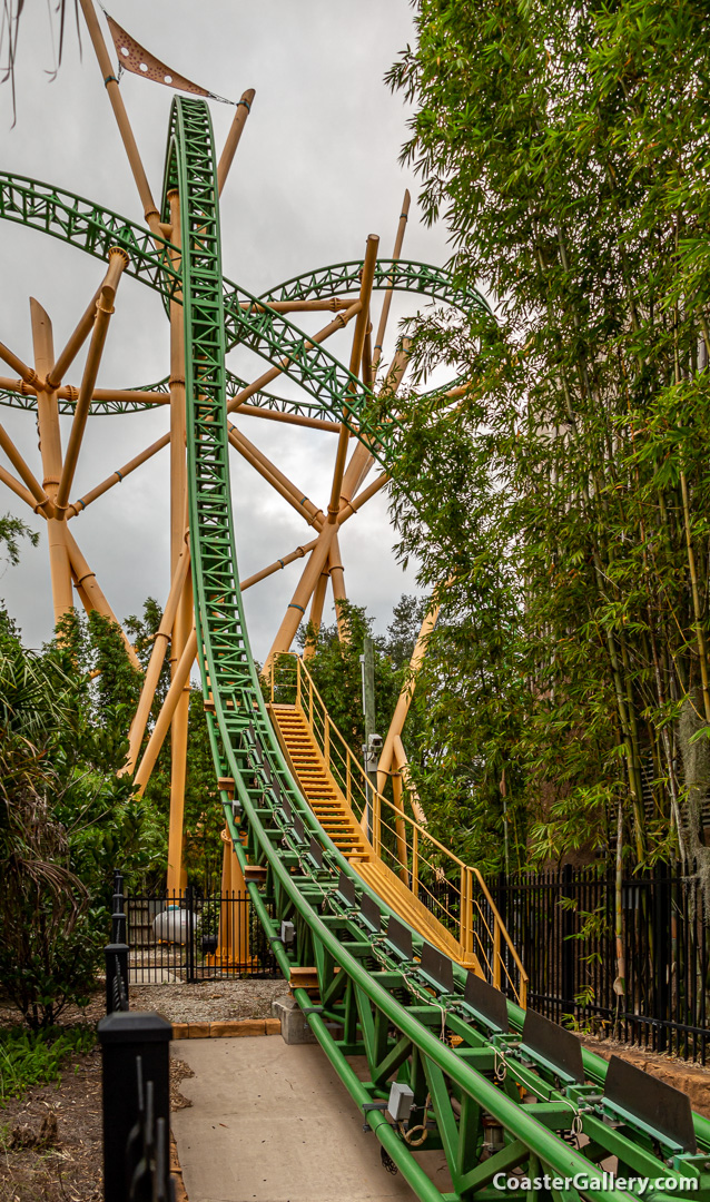 A flooded roller coaster in Florida