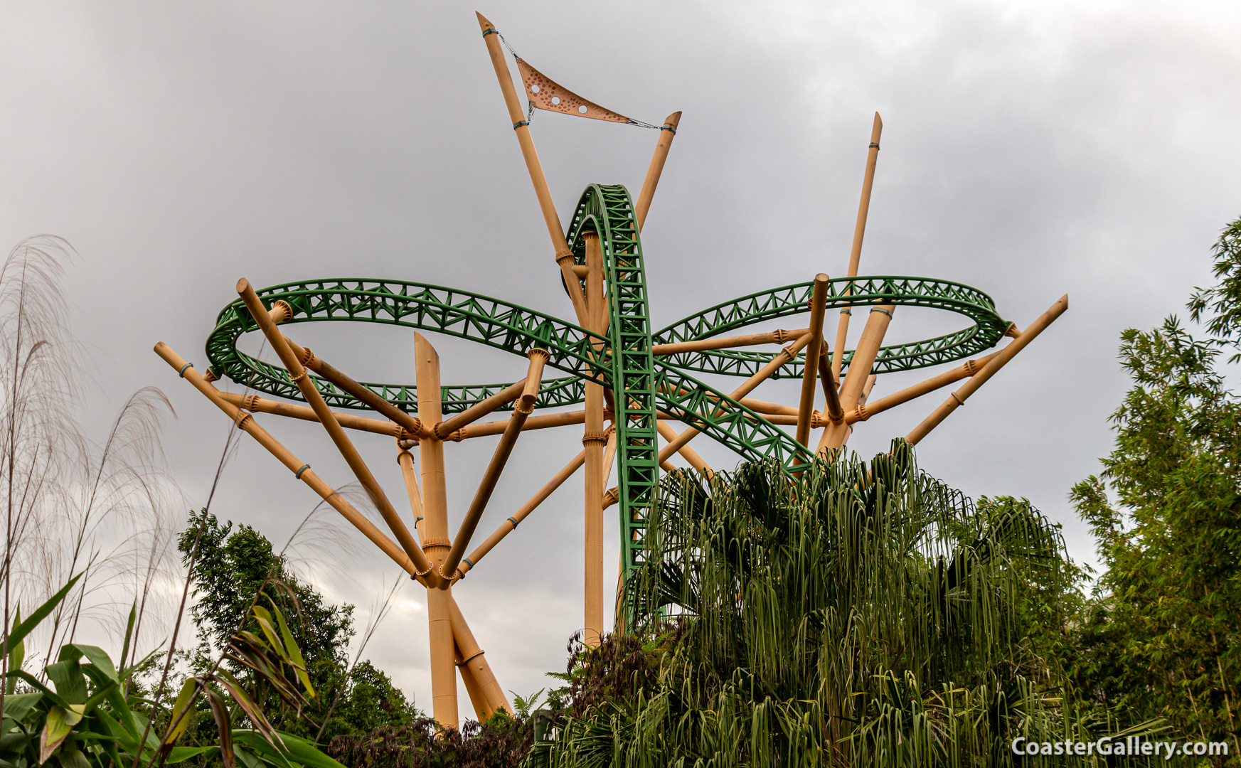Windcatcher tower on the Cheetah Hunt roller coaster at Busch Gardens Tampa
