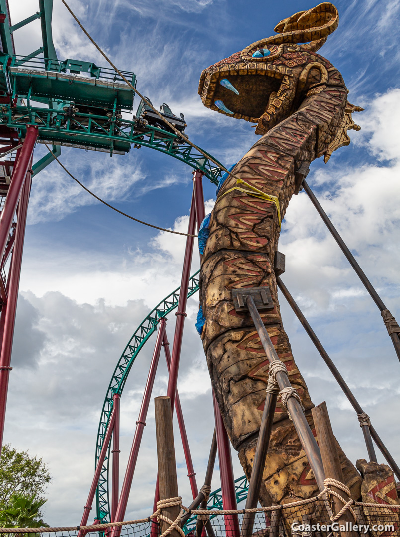 Cobra's Curse roller coaster built by Mack Rides