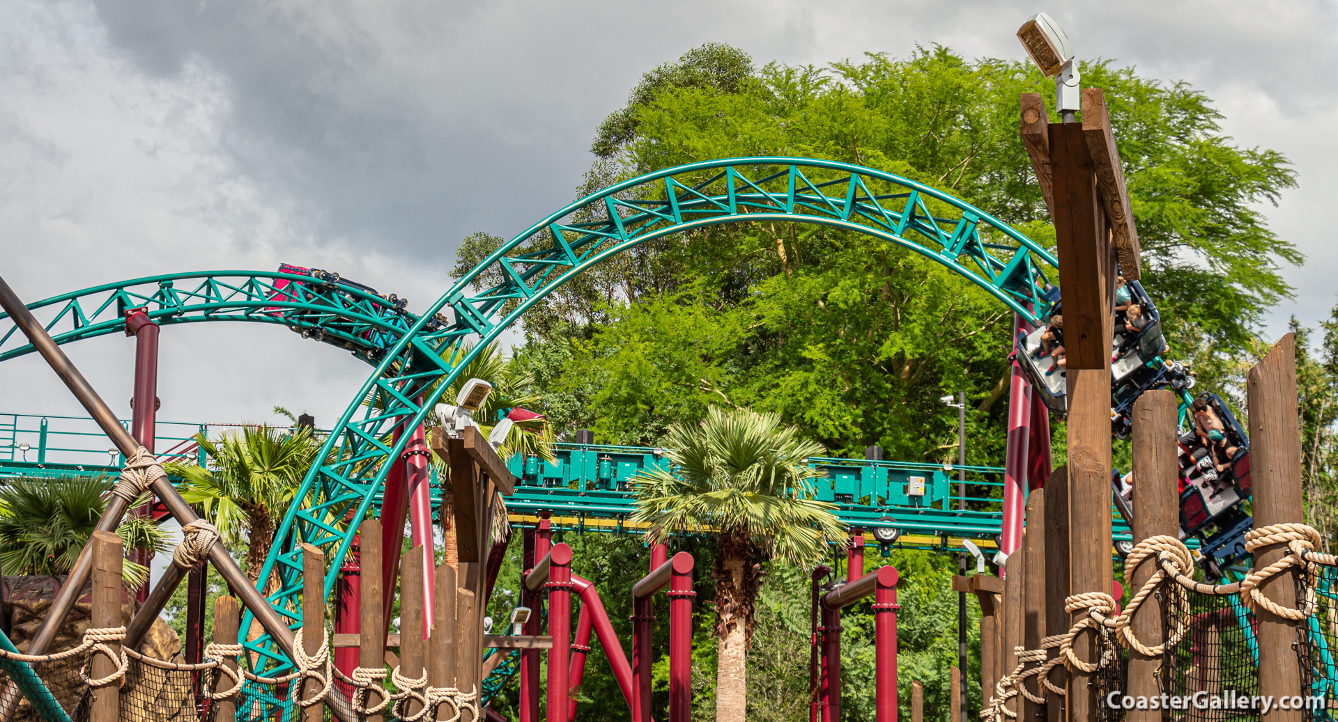 Blocks on a spinning roller coaster