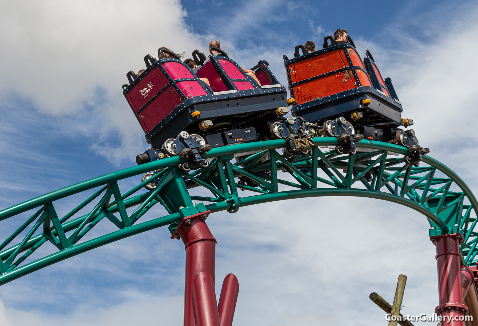 Blocks on a spinning roller coaster