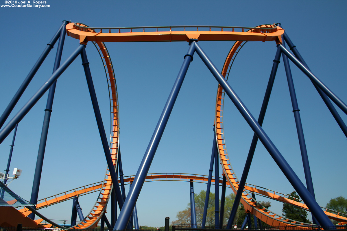 Cobra Roll on the Dominator floorless roller coaster