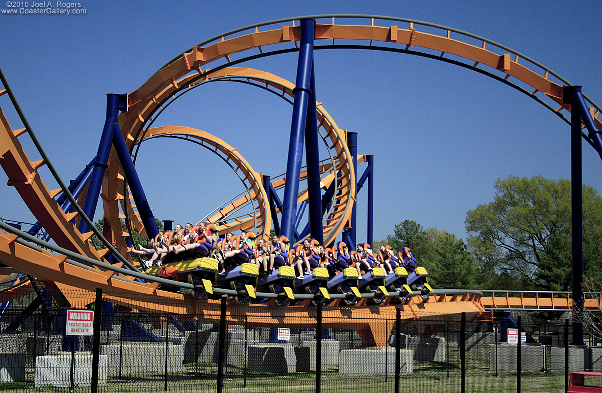 Floorless roller coaster manufactured by Bolliger and Mabillard (B&M)