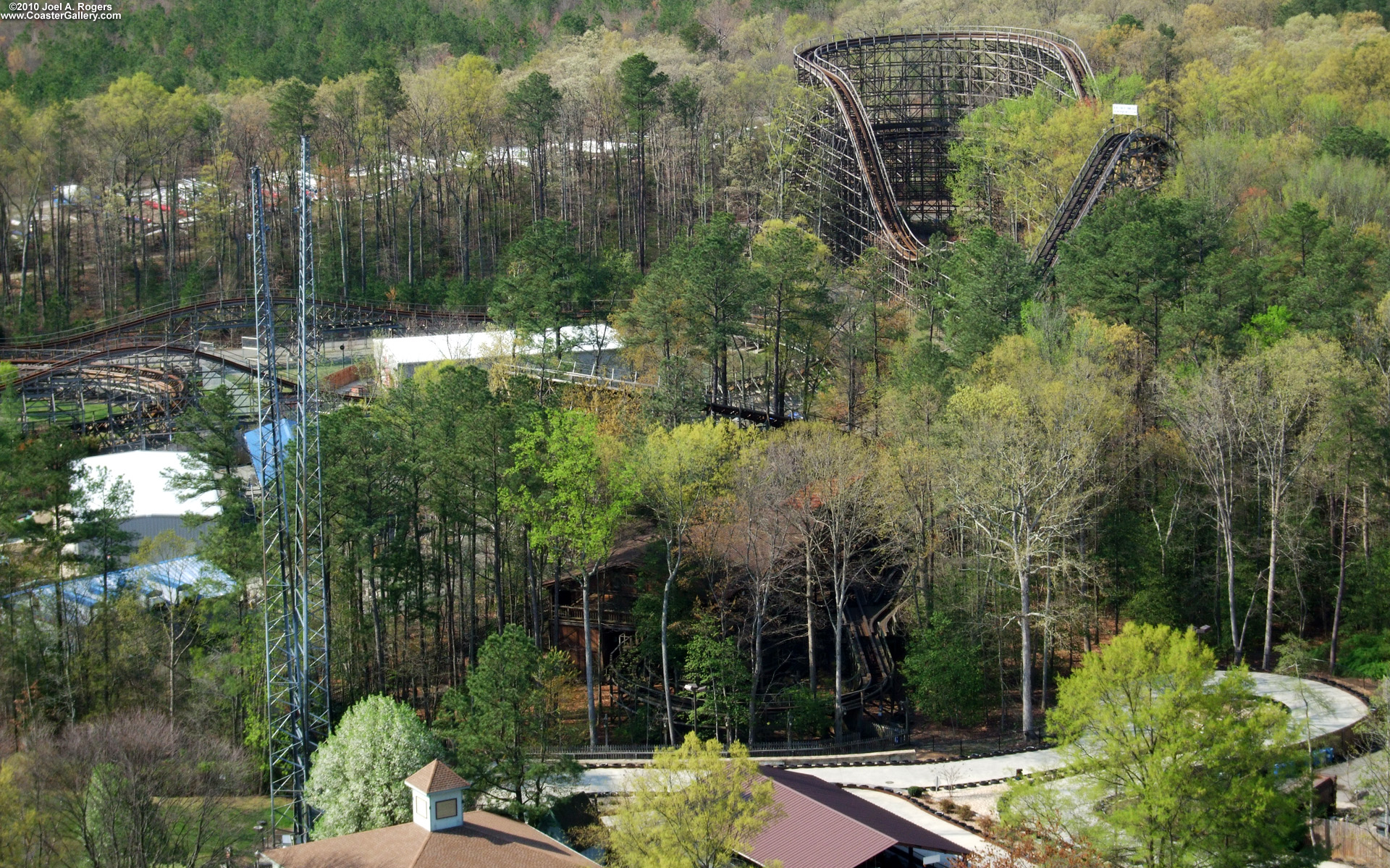 Roller coaster sitting in pieces