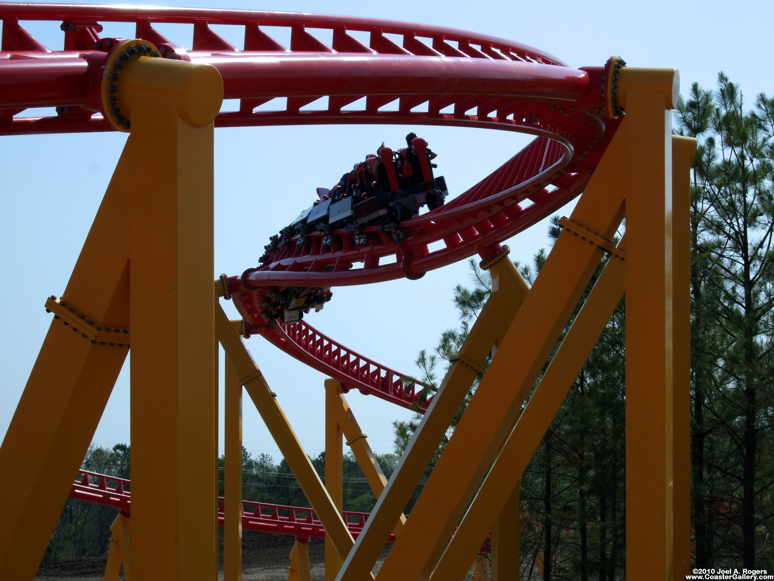 Twisted roller coaster train