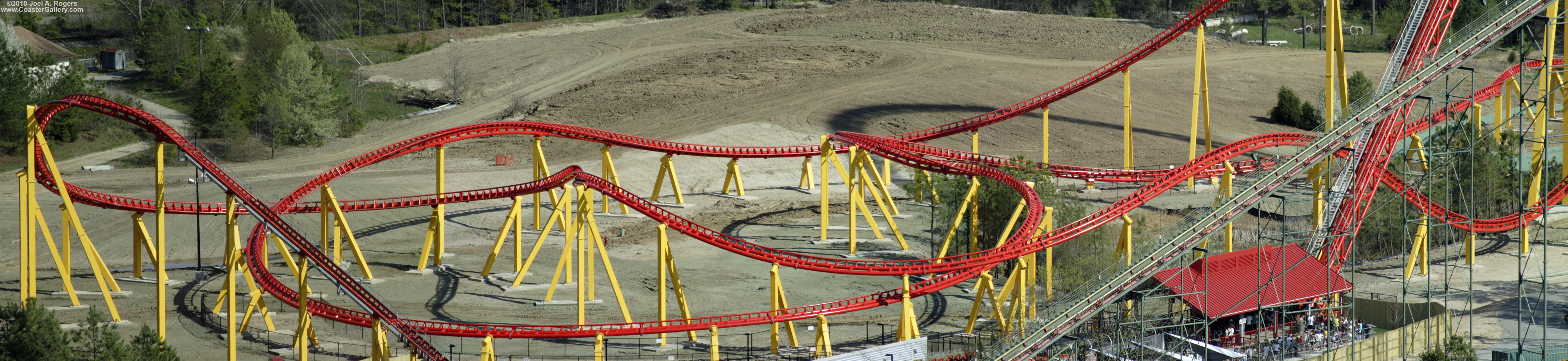 Panoramic image of the Intimidator 305 roller coaster