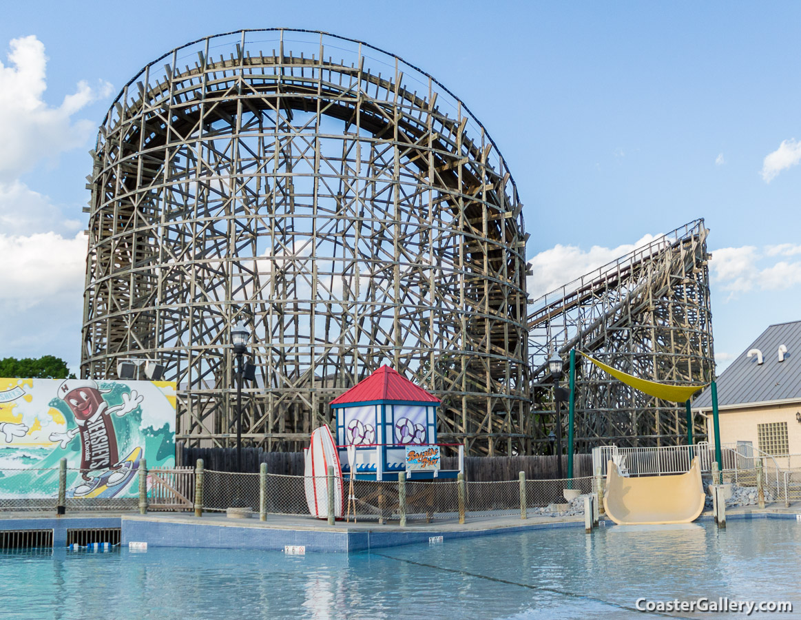 Wave pool and water slide