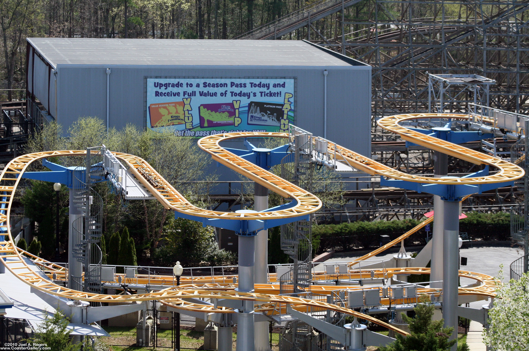 Apple Zapple (Ricochet) roller coaster at Kings Dominion near Richmond, Virginia