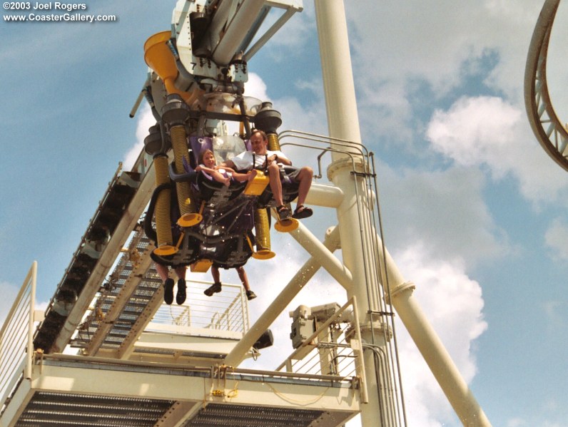 Suspended roller coaster at Hershey Park