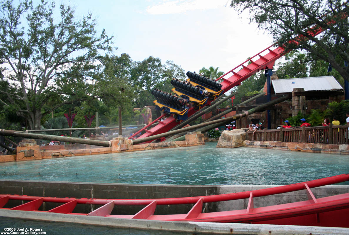 SheiKra coming out of the tunnel