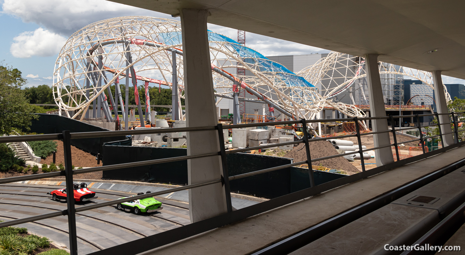 Tomorrowland Speedway and TRON Lightcycle Run under construction