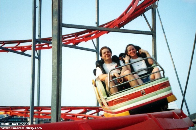 Close-up of the train on "Rollies Coaster"