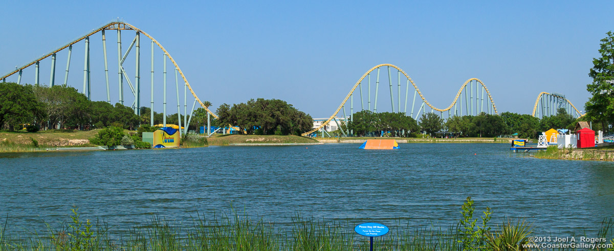 Steel Eel roller coaster at Sea World Texas