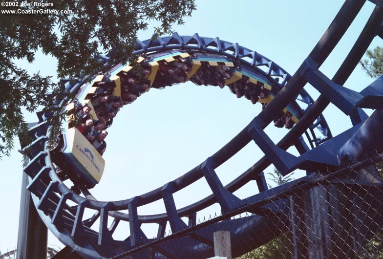 Carolina Cyclone corkscrew loop at Paramount's Carowinds