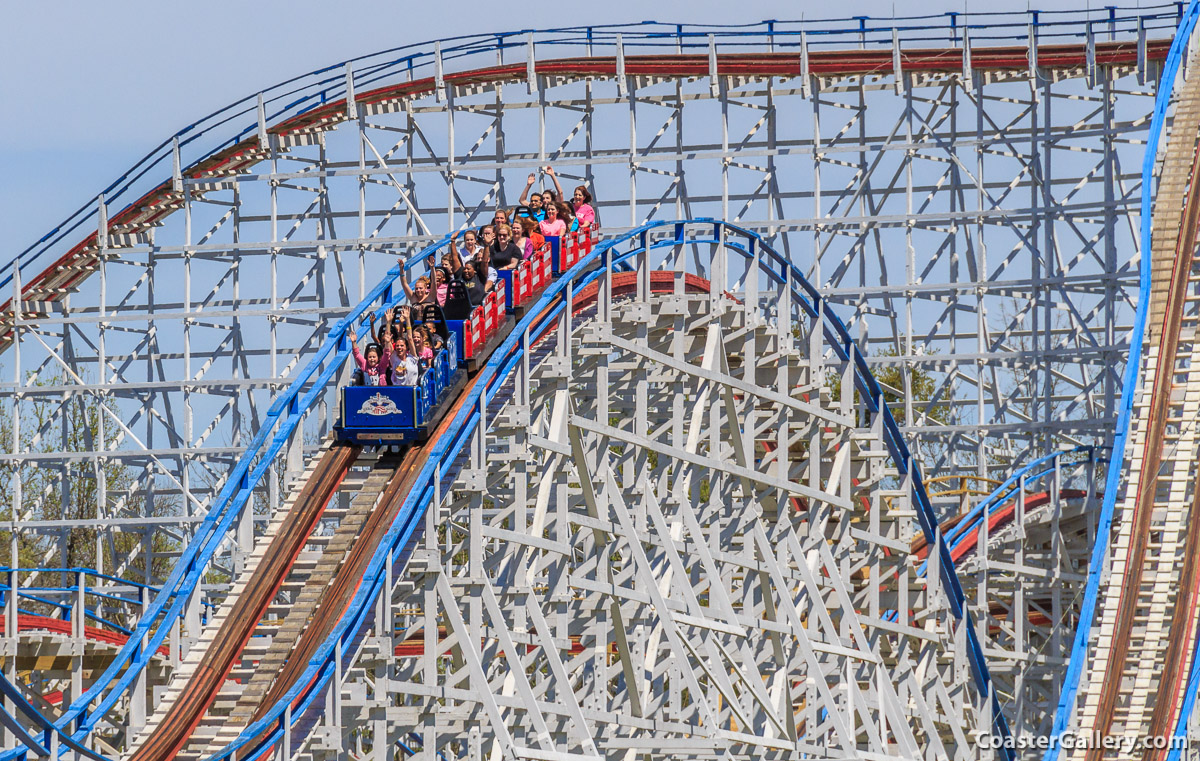Wooden roller coaster near Atlanta. Great American Scream Machine.