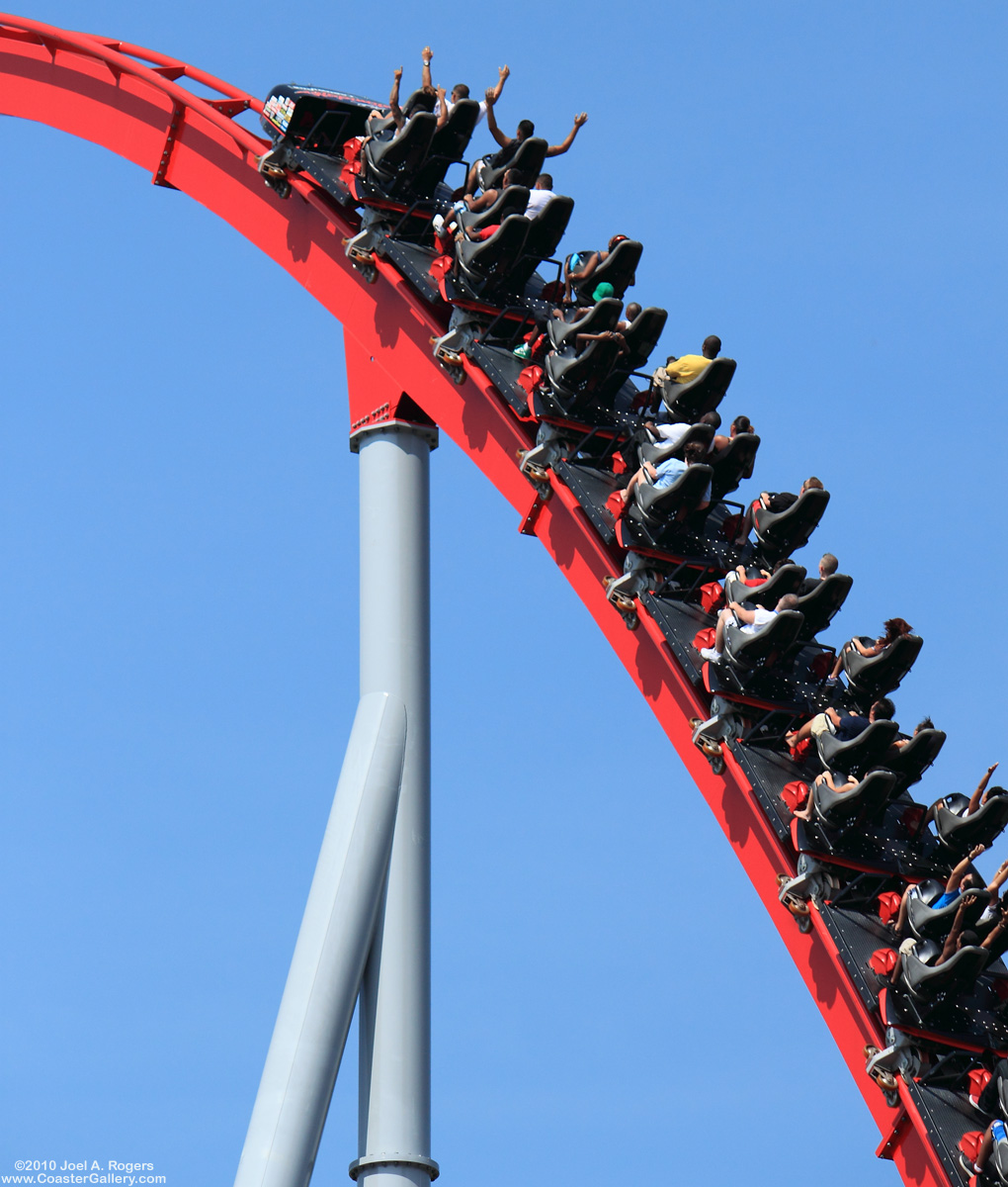 Stadium-seating on a roller coaster train