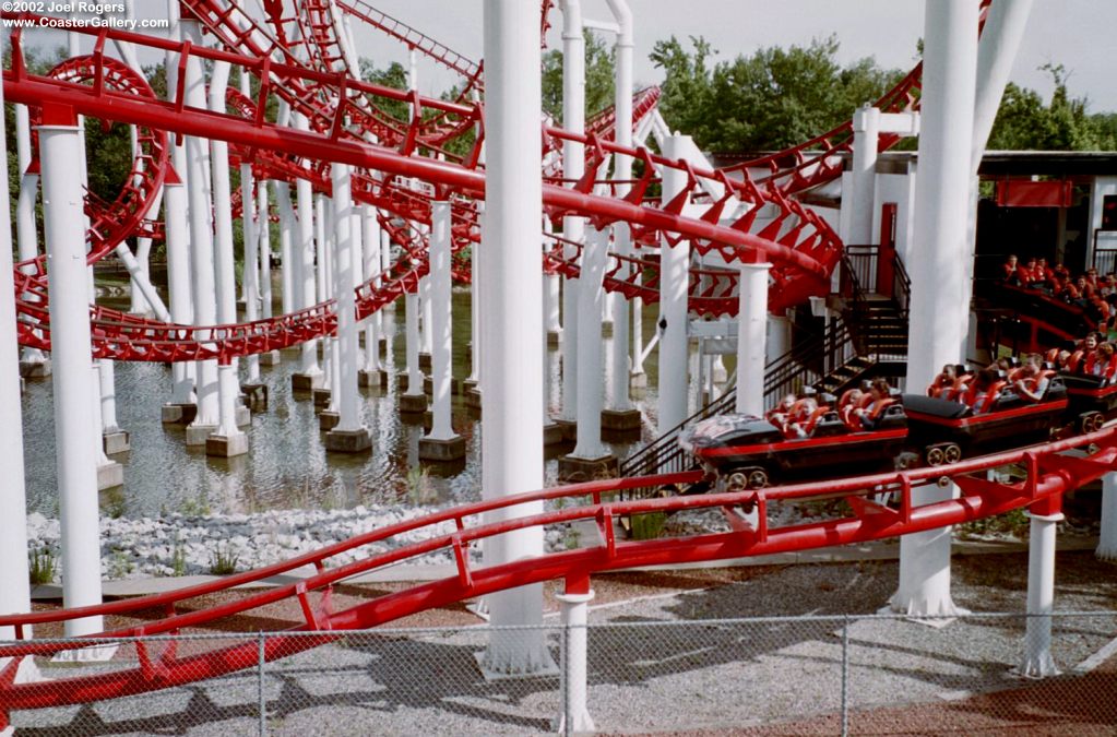 Ninja roller coaster built by Vekoma. Formerly the Kamikaze coaster in New Jersey.