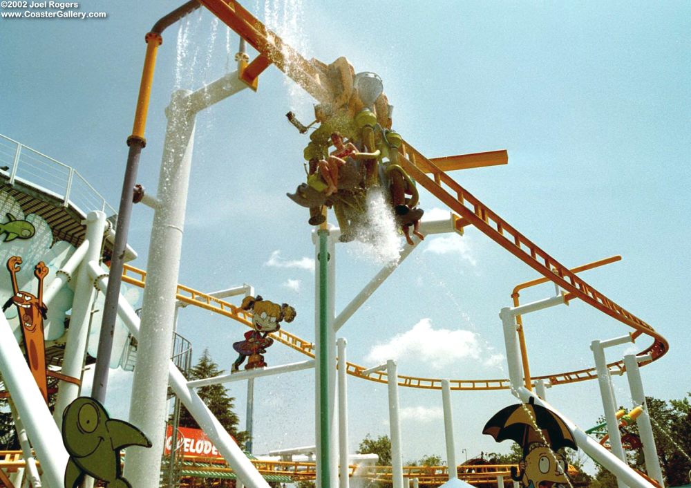 Dropping water from a roller coaster