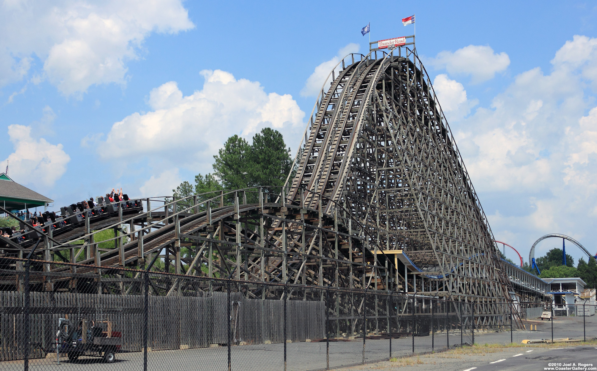 Racing roller coaster at Carowinds