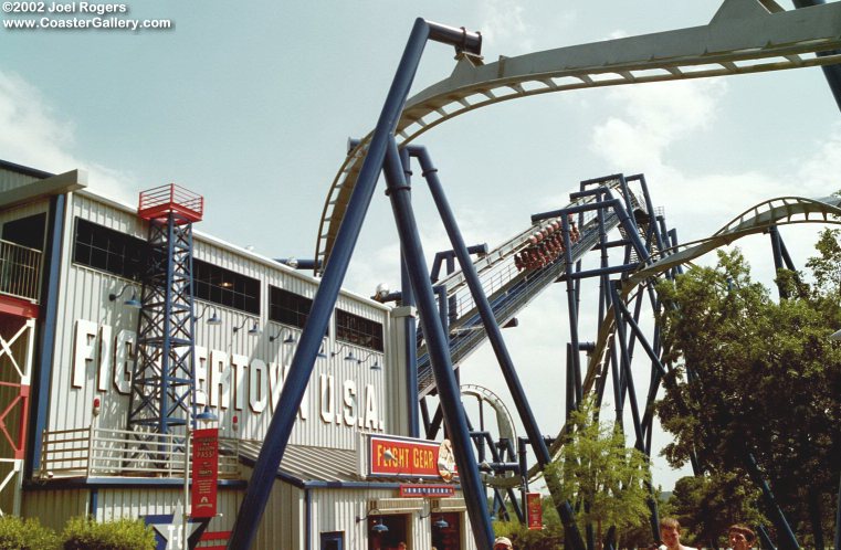 Afterburn inverted roller coaster built by Boliger and Mabillard