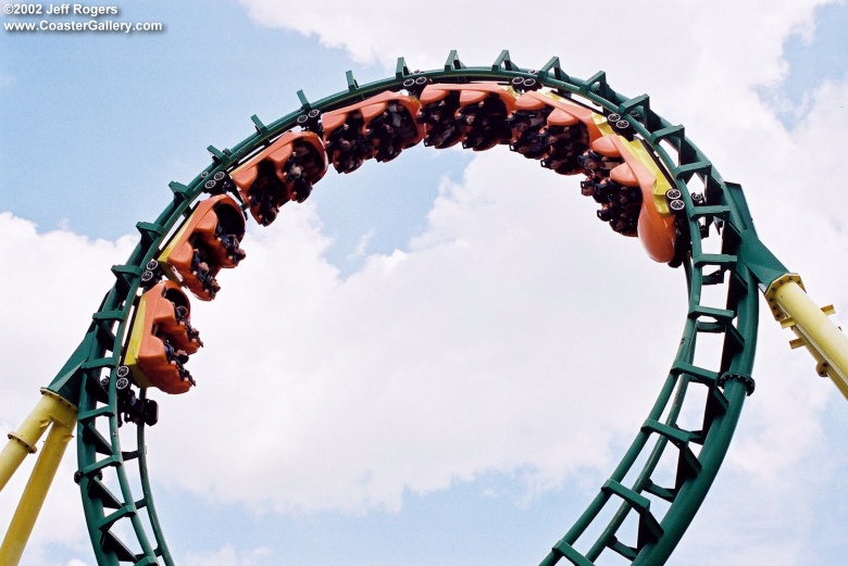 Boomerang coaster built by Vekoma. Pictures of Zoomerang.