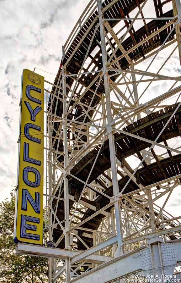 Cyclone's neon billboard sign