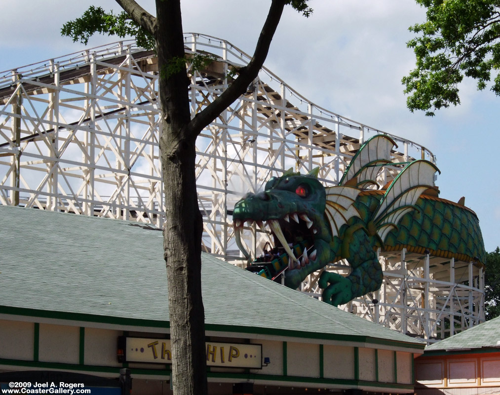 Dragon Coaster and The Whip ride in Playland