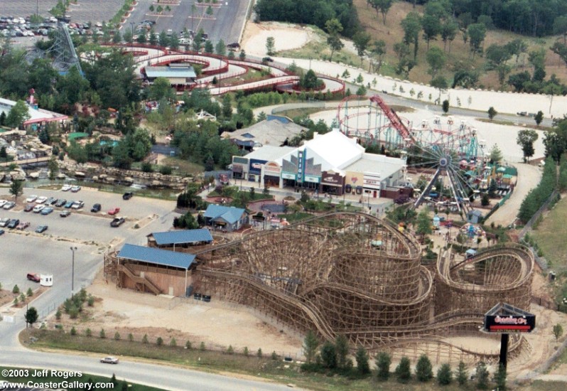 Aerial view of Celebration City in Branson